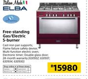 Italian Made Elba Free Standing Gas/Electric 5 Burner