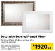 Decorative Bevelled Framed Mirror 112cmX82cm-Each