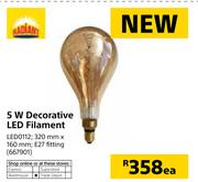 Radiant 5W Decorative LED Filament LED0112-Each