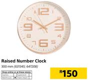 Raised Number Clock 300mm