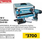 Makita 18V Cordless Drill Kit HP457DWEX4
