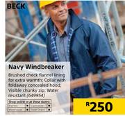 Beck Navy Windbreaker
