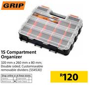 Grip 15 Compartment Organizer-320mm x 260mm x 80mm