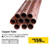Copper Tube Class 0-15mm x 5500mm-Each