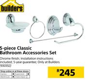 Builders 5 Piece Classic Bathroom Accessories Set
