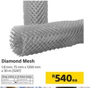 Diamond Mesh 1.8mm; 75mm x 1200mm x 30m-Each