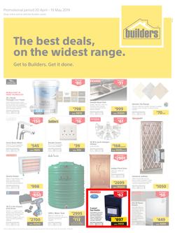 Builders Superstore Inland : The Best Deals On The Widest Range (20 Apr - 19 May 2019), page 1