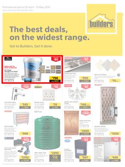 Builders Superstore Inland : The Best Deals On The Widest Range (20 Apr - 19 May 2019), page 1