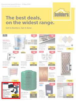 Builders Superstore Inland : The Best Deals On The Widest Range (20 Apr - 19 May 2019), page 1