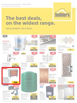 Builders Superstore Inland : The Best Deals On The Widest Range (20 Apr - 19 May 2019), page 1