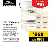 Fired Earth 20Ltr Whispers Of White