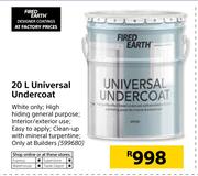 Fired Earth 20Ltr Universal Undercoat