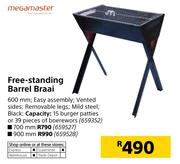 Megamaster Free Standing Brrrel Braai 600mm