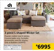 Designhouse 3 Piece L-Shaped Wicker Set