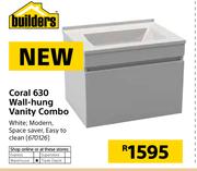 Builders Coral 630 Wall Hung Vanity Combo