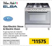 Elba Gas/Electric Stove & Electric Oven