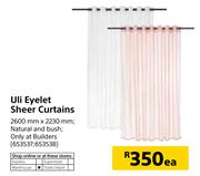 Uli Eyelet Sheer Curtains 2600 x 2230mm-Each