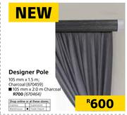 Designer Pole 105mm x 1.5m In Charcoal