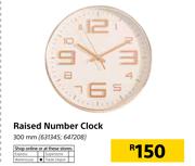 Raised Number Clock 300mm