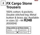 Builders FX Cargo Stone Trousers