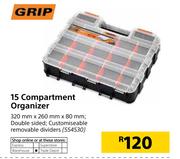 Grip 15 Compartment Organizer-320mm x 260mm x 80mm