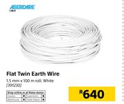 Aberdare Cables Flat Twin Earth Wire White-1.5mm x 100m Roll