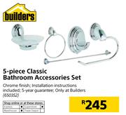 Builders 5 Piece Classic Bathroom Accessories Set