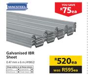 Macsteel Galvanised IBR Sheet-0.47mm x 6m Each