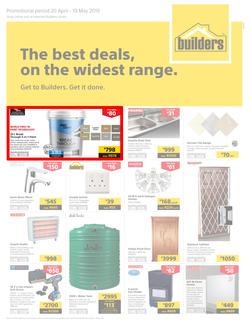 Builders Superstore KZN : The Best Deals On The Widest Range (20 Apr - 19 May 2019), page 1