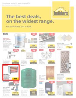 Builders Superstore KZN : The Best Deals On The Widest Range (20 Apr - 19 May 2019), page 1