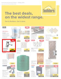 Builders Superstore KZN : The Best Deals On The Widest Range (20 Apr - 19 May 2019), page 1