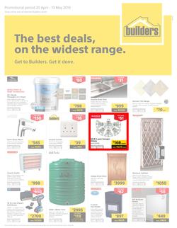 Builders Superstore KZN : The Best Deals On The Widest Range (20 Apr - 19 May 2019), page 1