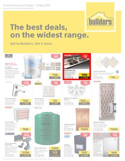 Builders Superstore KZN : The Best Deals On The Widest Range (20 Apr - 19 May 2019), page 1