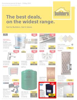 Builders Superstore KZN : The Best Deals On The Widest Range (20 Apr - 19 May 2019), page 1
