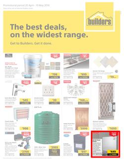 Builders Superstore KZN : The Best Deals On The Widest Range (20 Apr - 19 May 2019), page 1