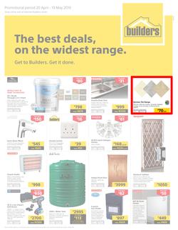 Builders Superstore KZN : The Best Deals On The Widest Range (20 Apr - 19 May 2019), page 1
