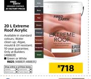 Fired Earth Extreme Roof Acrylic Green Or White-20Ltr