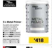 Fired Earth 5Ltr Metal Primer