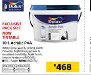 Dulux 10Ltr Acrylic PVA