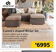 Designhouse 3 Piece L-Shaped Wicker Set