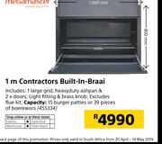 Megamaster 1 m Contractors Built In Braai
