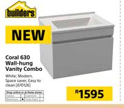 Builders Coral 630 Wall Hung Vanity Combo