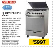 Goldair 4 Burner Electric Oven