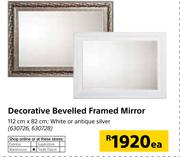 Decorative Bevelled Framed Mirror 112 x 82cm-Each