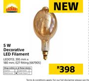 Radiant 5W Decorative LED Filament LED0113