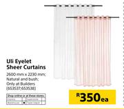 Uli Eyelet Sheer Curtains 2600 x 2230mm-Each