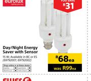 Eurolux Day/Night Energy Saver With Sensor-Each