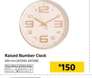 Raised Number Clock 300mm
