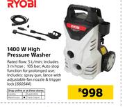 Ryobi 1400 W High Pressure Washer