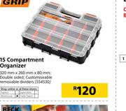 Grip 15 Compartment Organizer-320mm x 260mm x 80mm